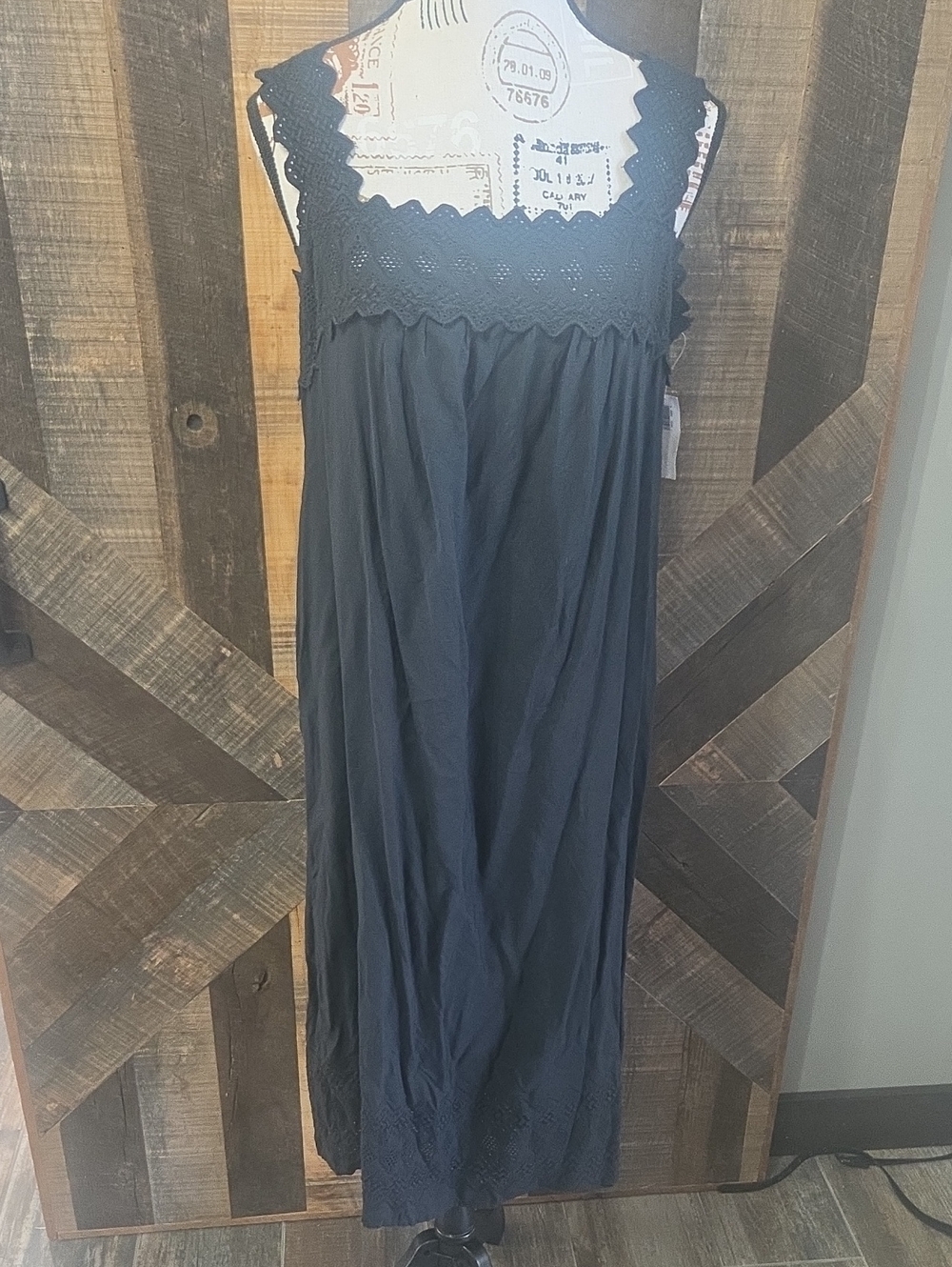 Old Navy Black Eyelet-Trim Dress